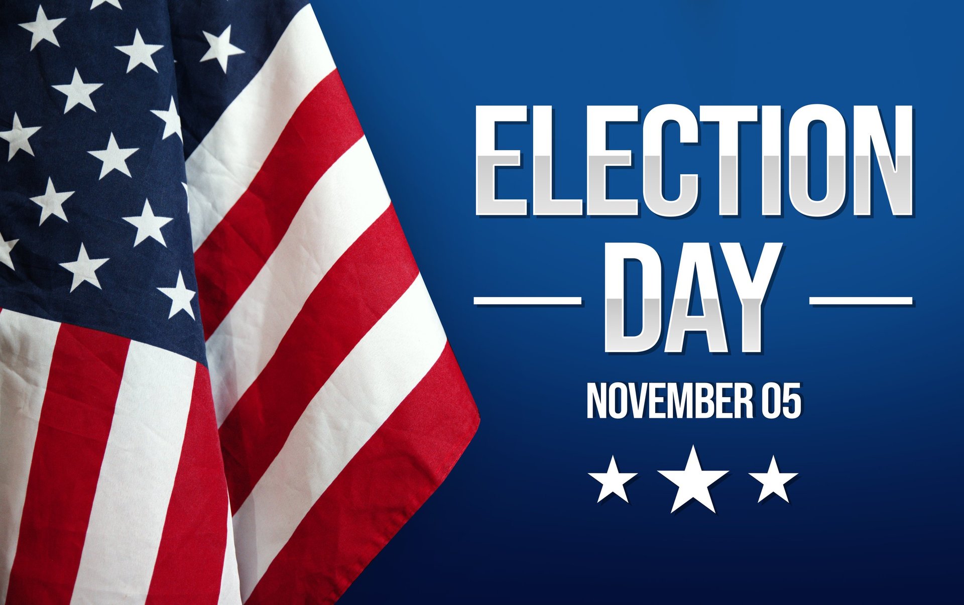 Election Day background with American Flag